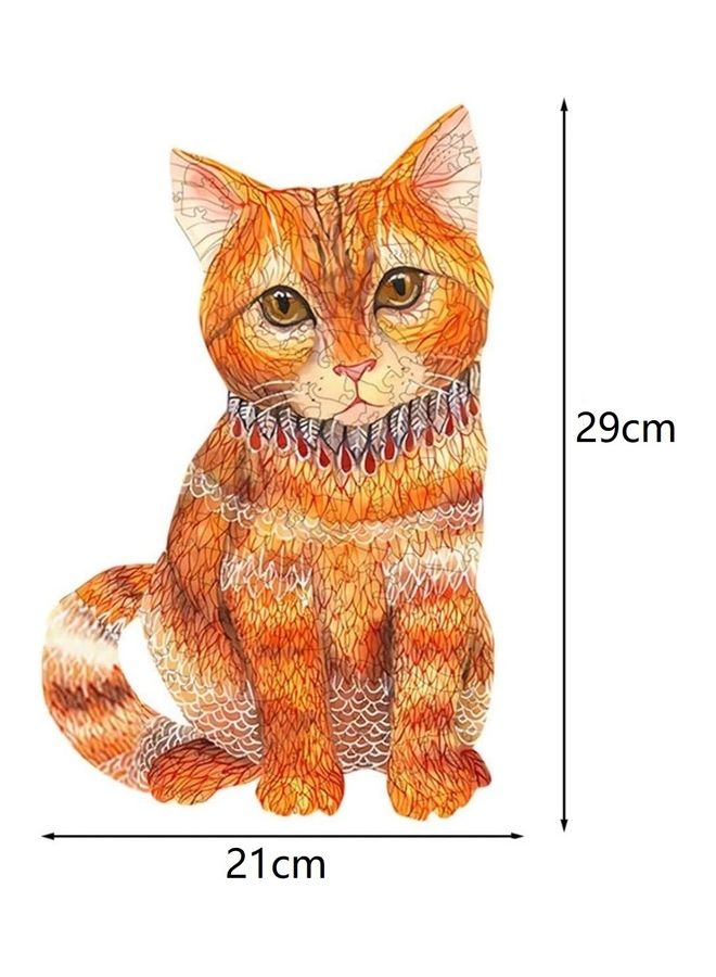 124-Piece Orange Cat A4 Wooden Jigsaw Puzzles 29x21x0.5cm - Image 2